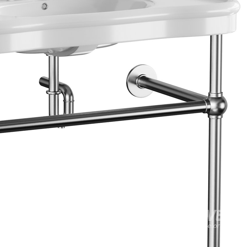 Console Sink Porcelain Belle Epoque with Black Nickel Support Legs - Image 9