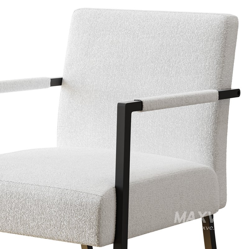 Hatton Steel Frame Boucle Accent Chair-Grey - Image 10