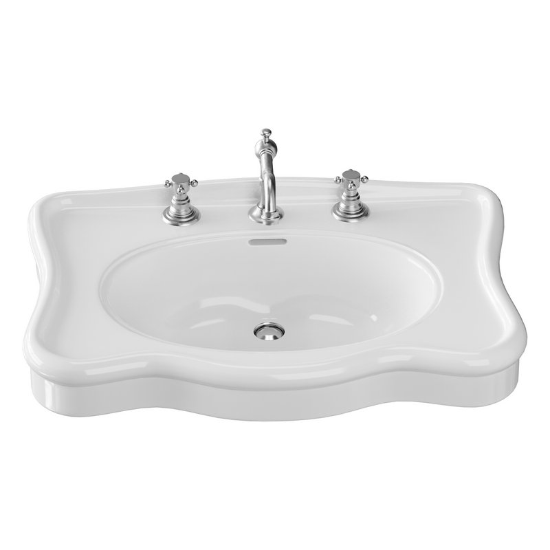 Bathroom Console Sink Deluxe Counter Top White Vitreous China - Image 10