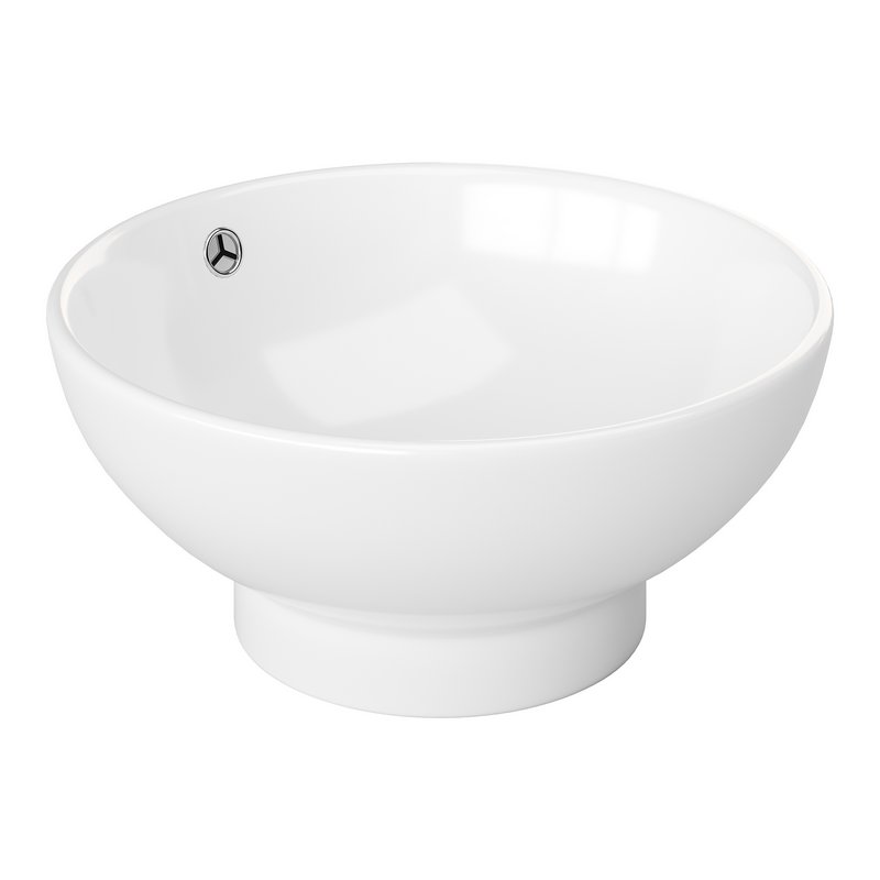 Round Countertop Vessel Bathroom Sink White with Overflow - Image 10
