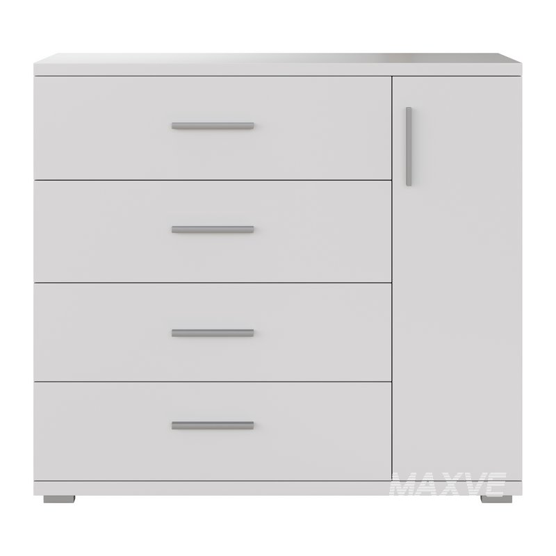 Komod INNOVO White Black Wood - Image 9