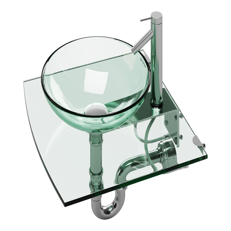 Unique Tempered Glass Wall Mount Vessel Sink - Image 10