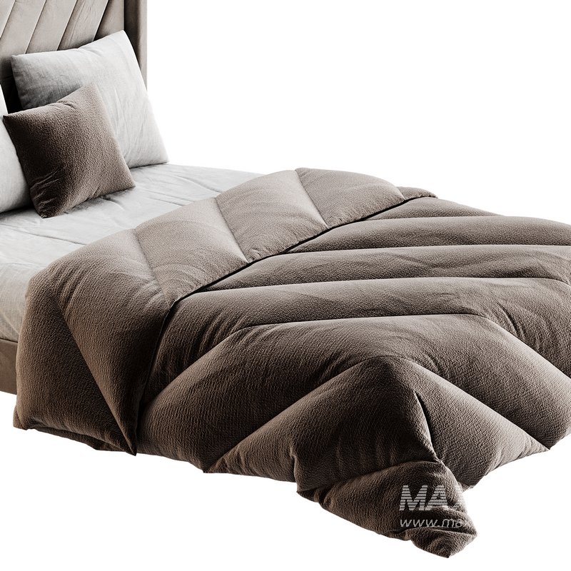 Easyfashion Modern Upholstered Platform Queen Bed with Slat Support Light Gray - Image 12