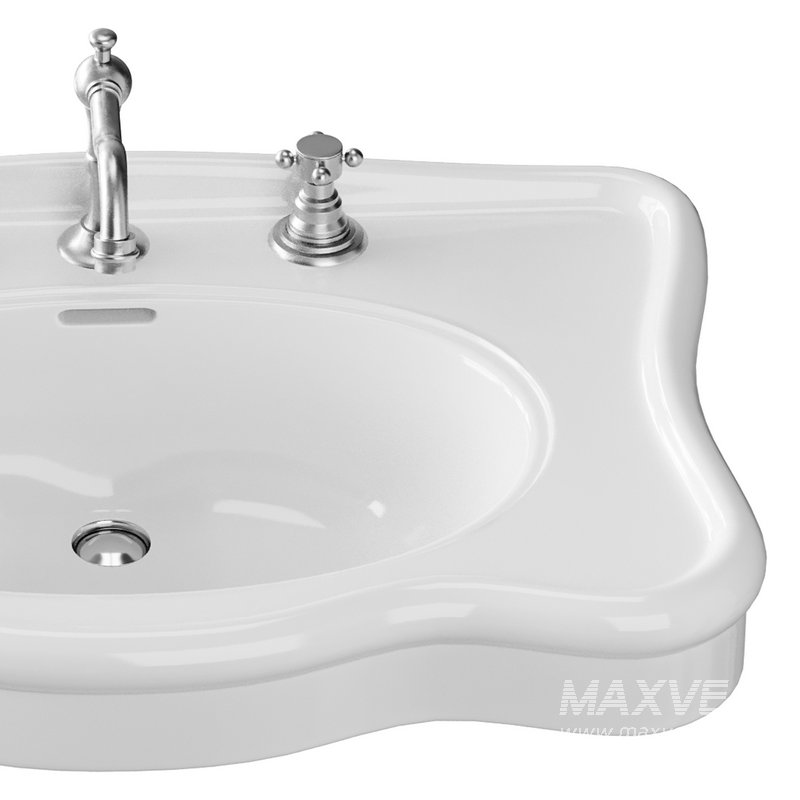 Bathroom Console Sink Deluxe Counter Top White Vitreous China - Image 11