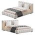 Addie White Boucle Minimalist Modern Bed - Thumbnail 1