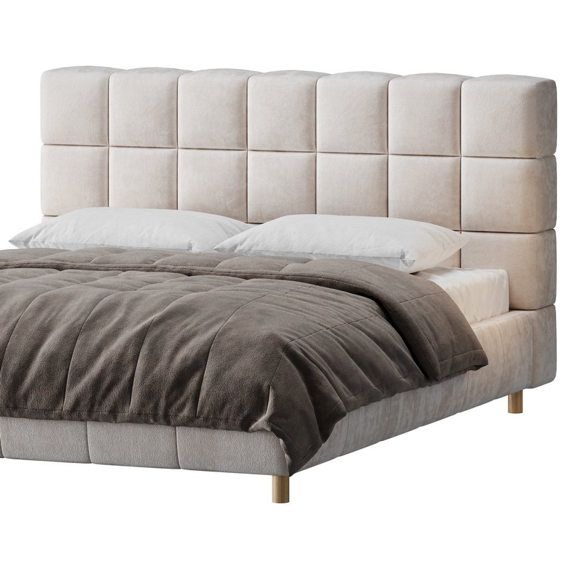 White-velvet-minimalist-bed - Image 9