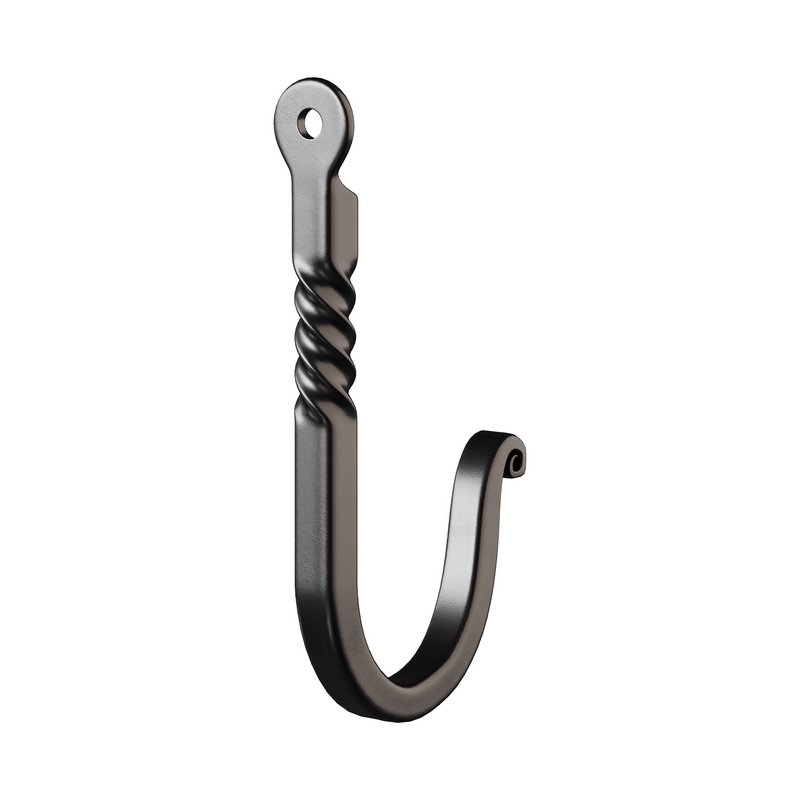 Black Wrought Iron Wall Mount Hooks - Image 11