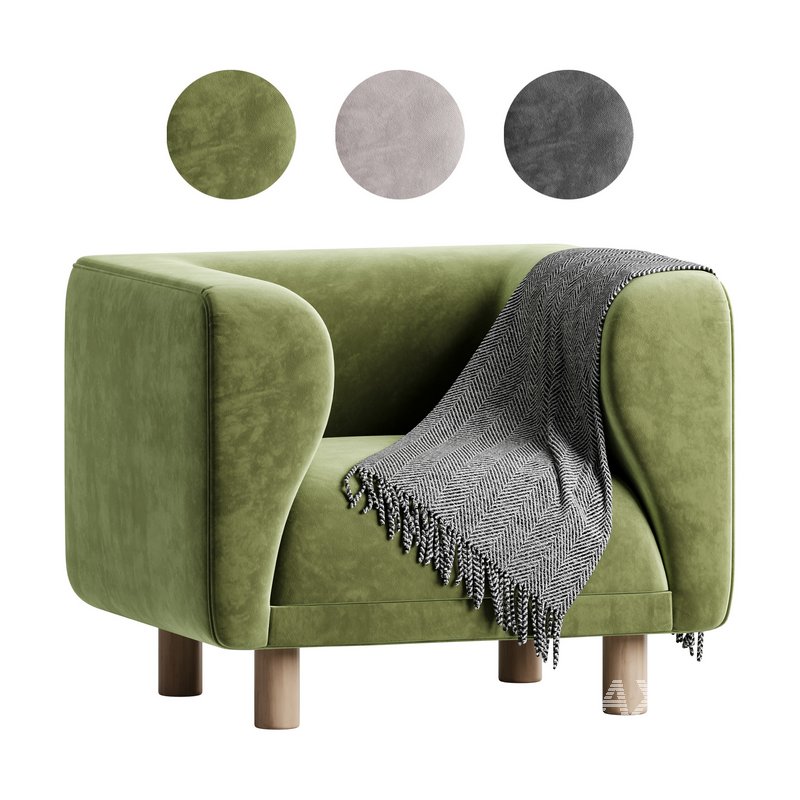 Veneto Velvet Poudre Armchair - Image 1