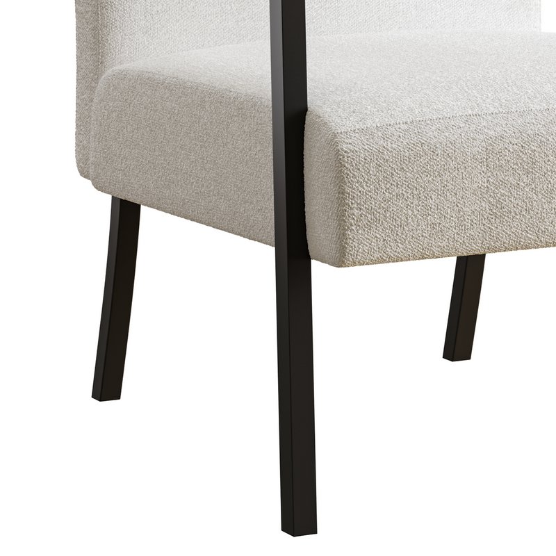 Hatton Steel Frame Boucle Accent Chair-Grey - Image 11