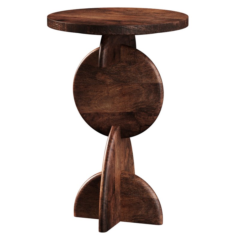 Warm Brown Mango Wood Side Table - Image 2