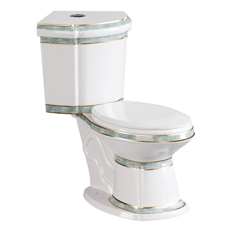 Corner Elongated Two Piece Dual Flush Bathroom Toilet - Image 1