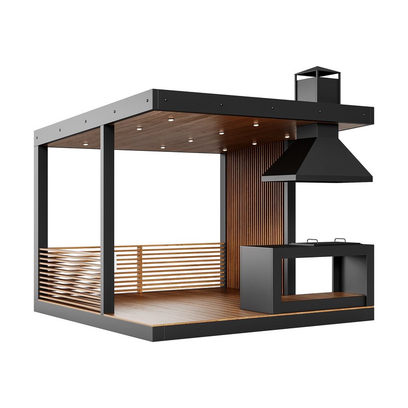 Modern gazebo with summer kitchen 1 - Image 1