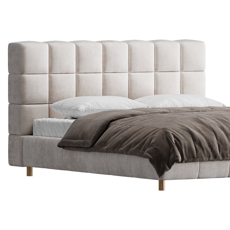 White-velvet-minimalist-bed - Image 10
