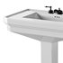 White Large Vitreous Victorian Pedestal Sink with Widespread Black Belle Faucet - Thumbnail 9