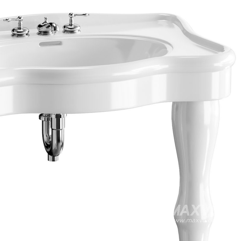 White Console Sink China Two Spindle Legs - Image 11