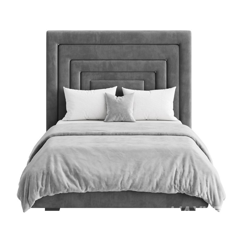 Maklaine Contemporary Navy Velvet Full Bed - Image 12