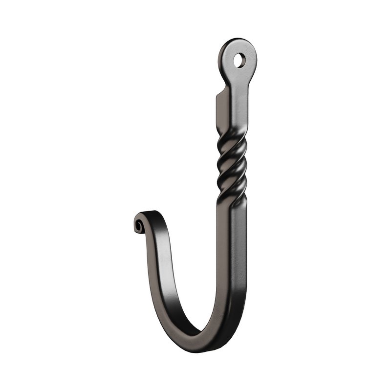 Black Wrought Iron Wall Mount Hooks - Image 12