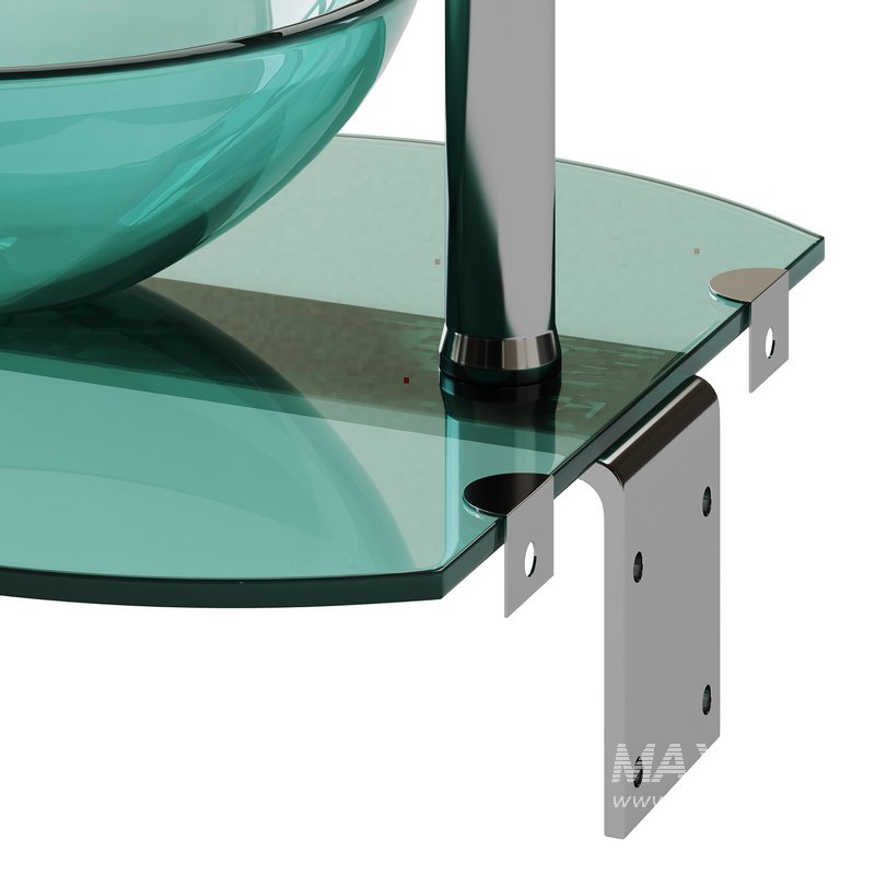 Corona 27 7 8 Glass Wall Mounted Bathroom Sink with Round Counter Faucet and Drain - Image 12