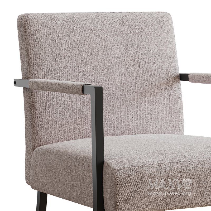 Hatton Steel Frame Boucle Accent Chair-Grey - Image 14