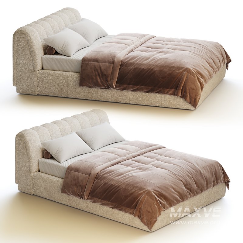 Salami Queen Bed – Maya Cream Boucle - Image 13