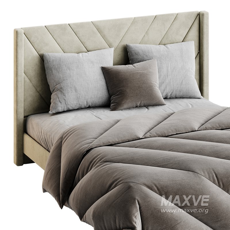 Easyfashion Modern Upholstered Platform Queen Bed with Slat Support Light Gray - Image 14