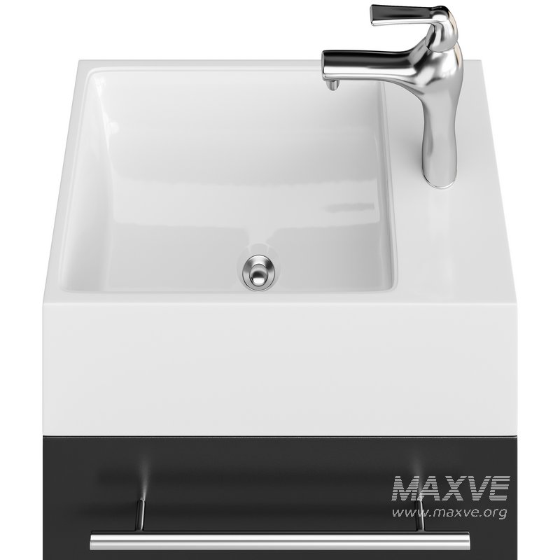 Small Wall Mounted Cabinet Vanity Bathroom Sink Cabinet Black - Image 13