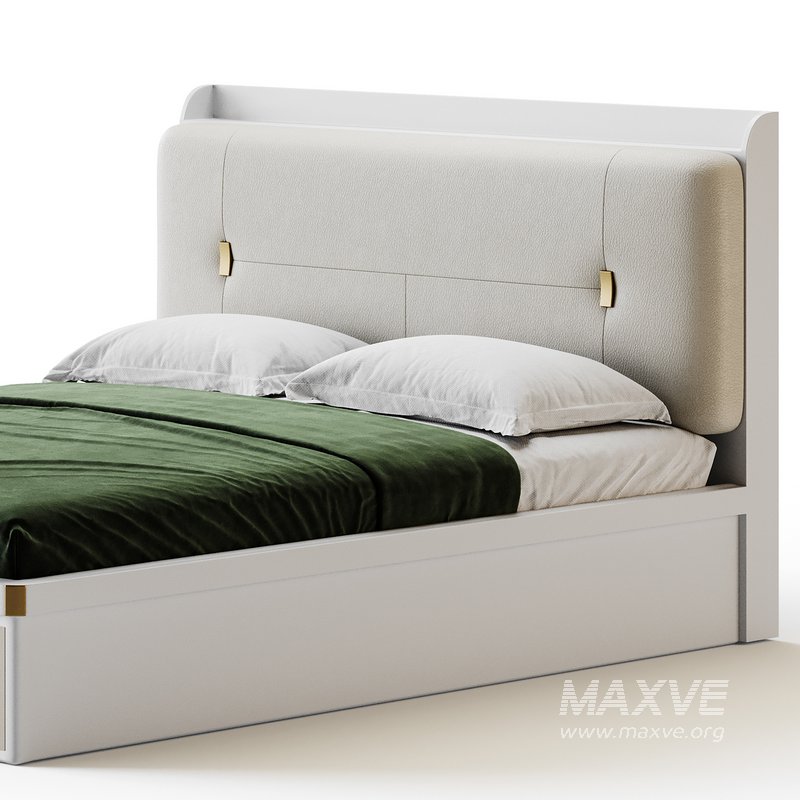 White Wooden Luxury Leather Upholstered Bed - Image 14
