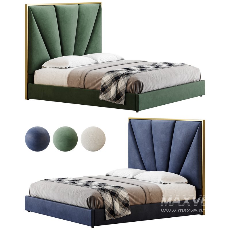 Royal Blue Upholstered Luxury King Size size Bed - Image 1