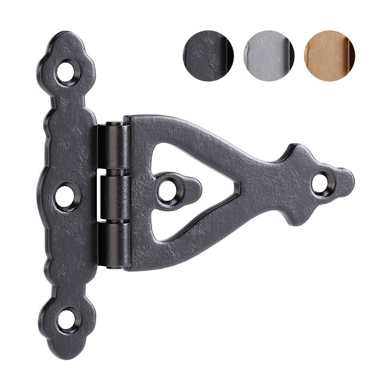 Black Wrought Iron Door Hinges - Image 1