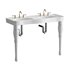 Double Basin Console Bathroom Sink White with 2 Spindle Legs and Overflow - Thumbnail 1