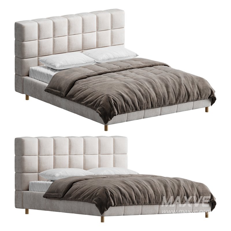 White-velvet-minimalist-bed - Image 1