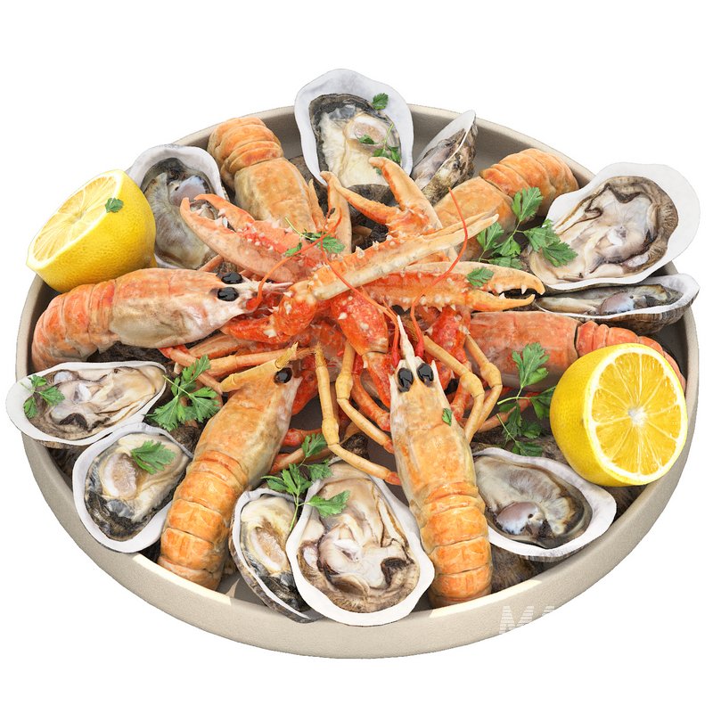 seafood plate of langoustines and oysters - Image 1