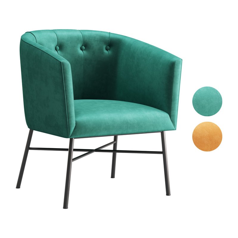 Aurelie Tub Chair in Emerald Green Velvet - Image 1