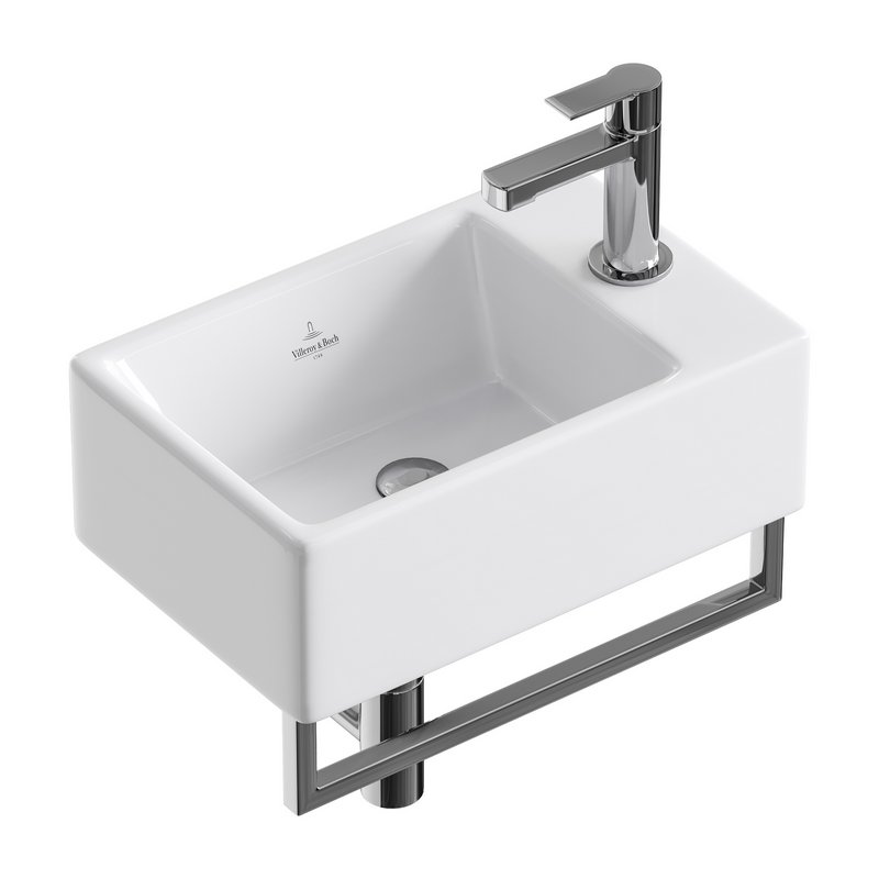 Villeroy Boch Memento Basin and Towel Rail Bundle - Image 1