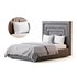 Maklaine Contemporary Navy Velvet Full Bed - Thumbnail 1