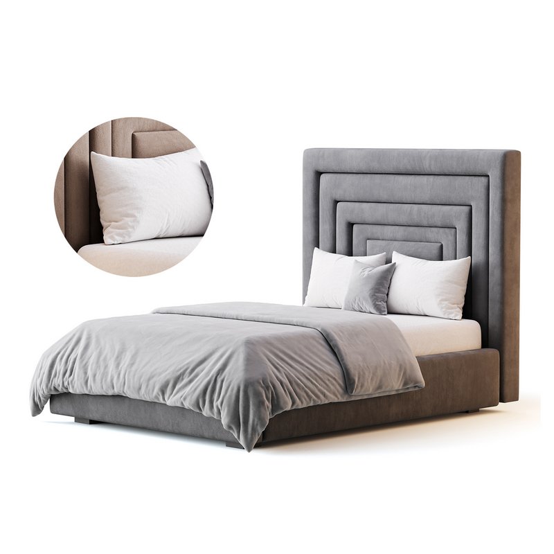 Maklaine Contemporary Navy Velvet Full Bed - Image 1