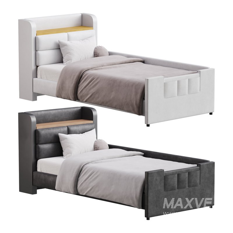 Twin Size Upholstered Platform Bed - Image 1