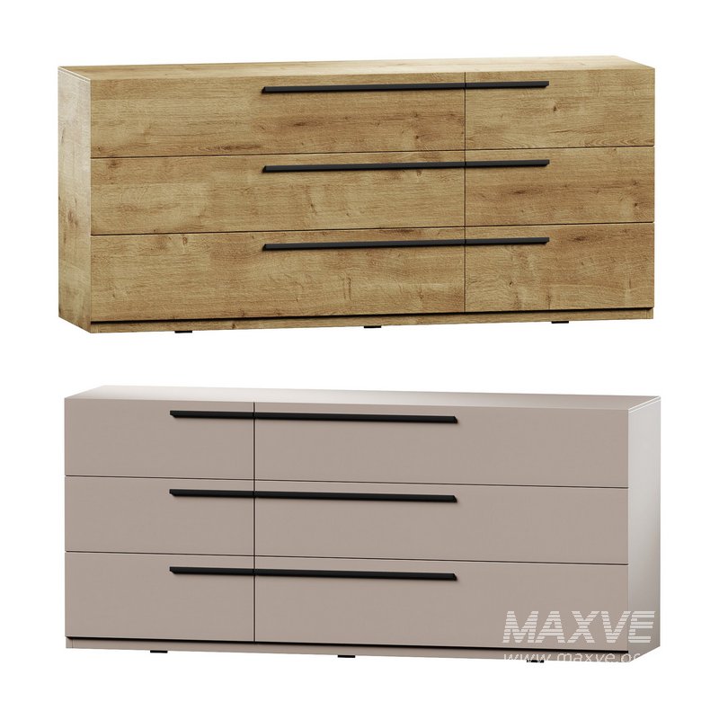 Kimball Chest of Drawers-3 White Wood Latte - Image 1