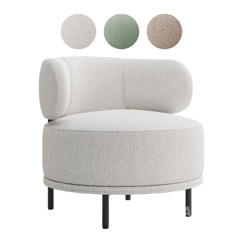 Penn Taupe Boucle Wing Back Accent Chair - Image 1