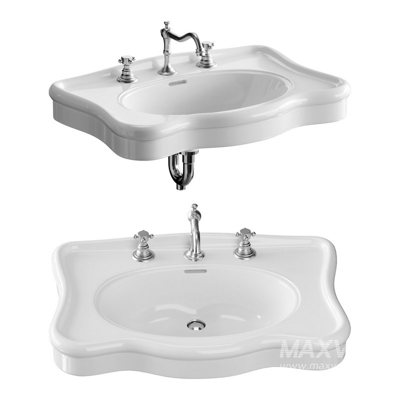 Bathroom Console Sink Deluxe Counter Top White Vitreous China - Image 1