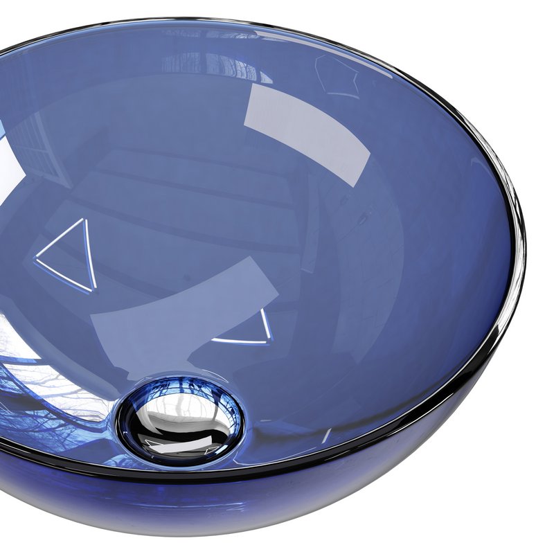 Blue Tempered Glass Vessel Sink - Image 2