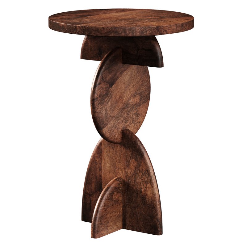 Warm Brown Mango Wood Side Table - Image 3