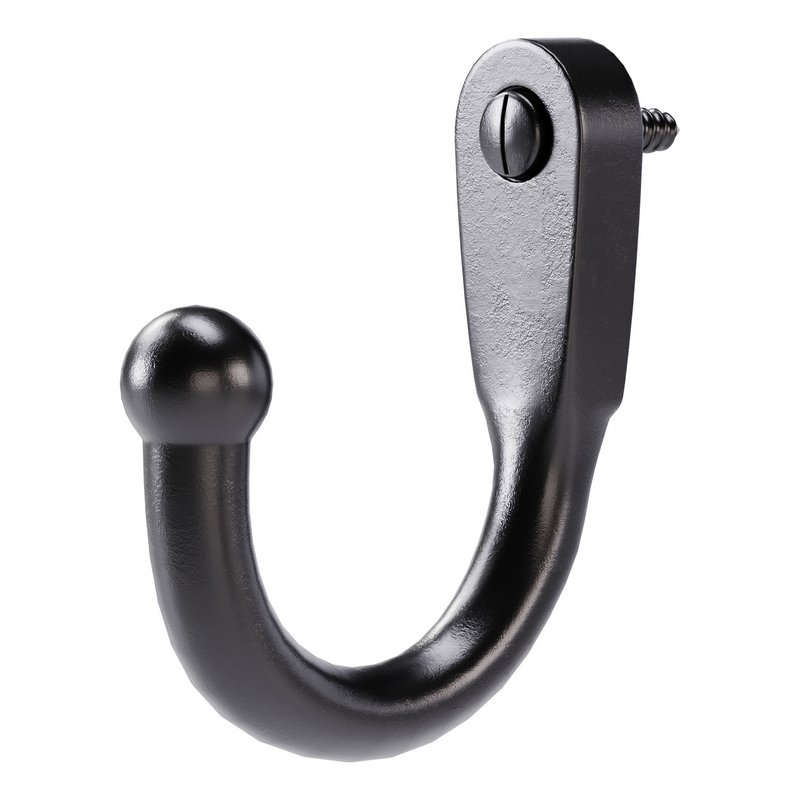 Black Wall Mount Coat Hook - Image 2