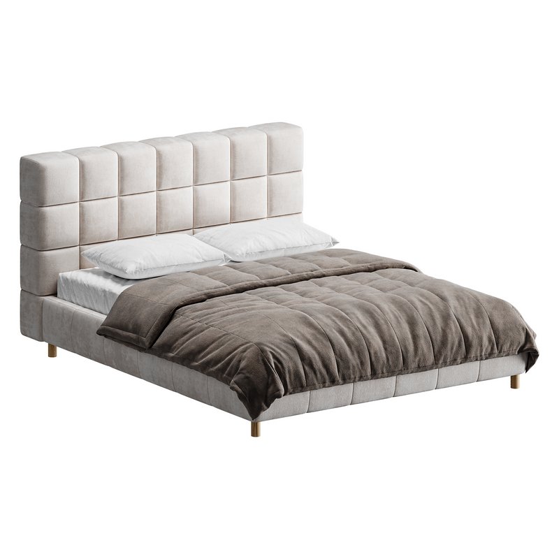White-velvet-minimalist-bed - Image 3