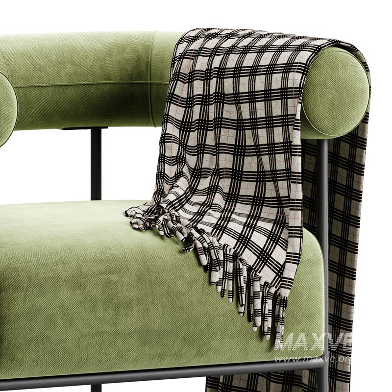 Fulbourn Rust Ochre Velvet Armchair - Image 2