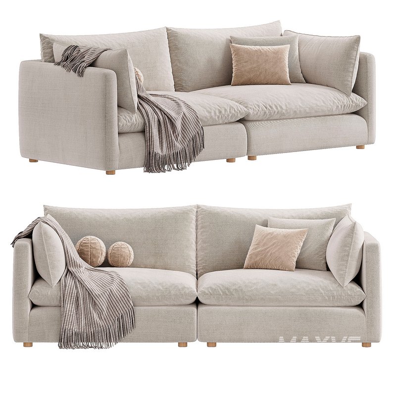 Unwind 2 Piece Slipcovered Sectional - Image 1