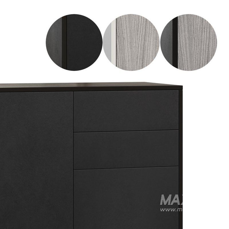 HOMCOM High Gloss Buffet Black - Image 3