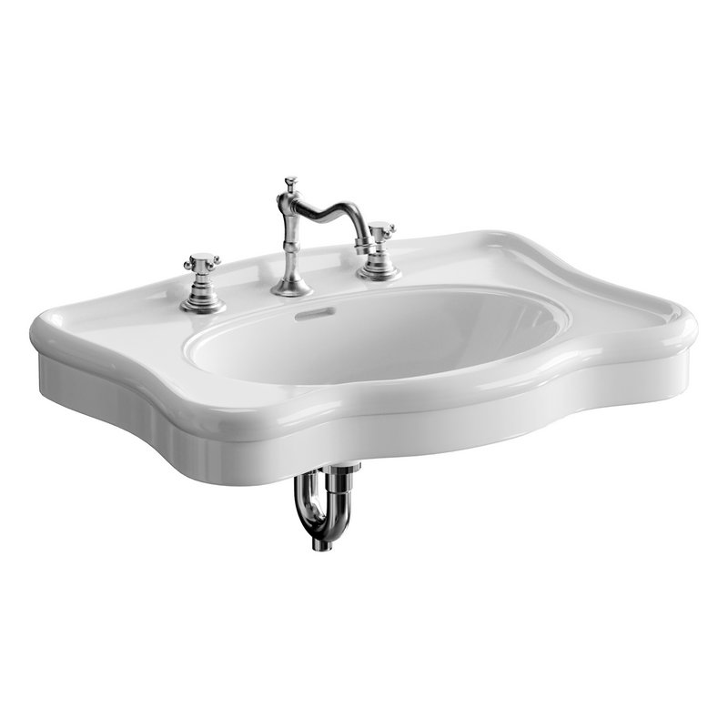 Bathroom Console Sink Deluxe Counter Top White Vitreous China - Image 2