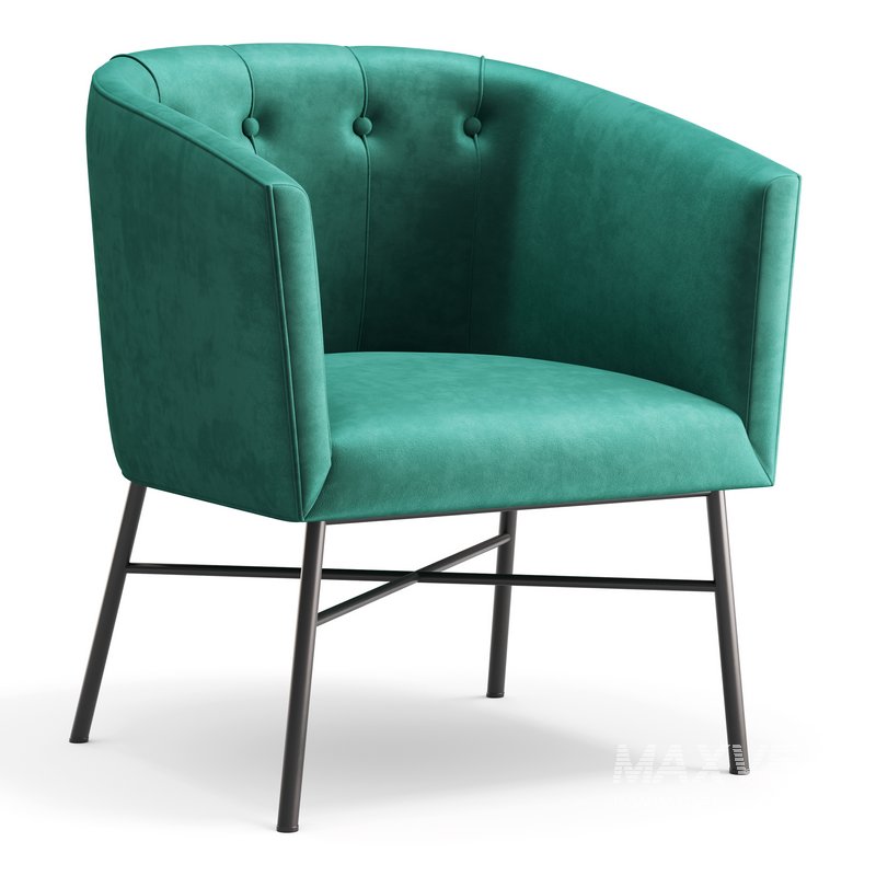 Aurelie Tub Chair in Emerald Green Velvet - Image 3