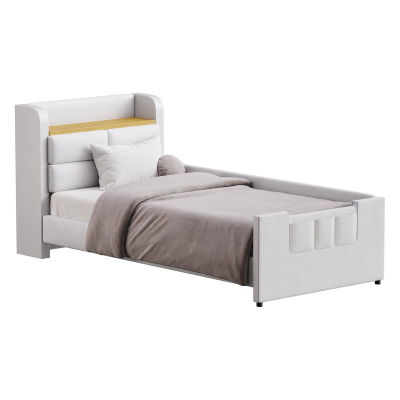 Twin Size Upholstered Platform Bed - Image 2